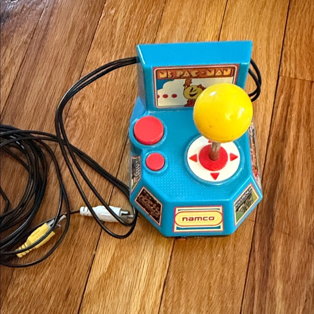 Blue and Yellow Retro Arcade Joystick